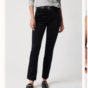 J. Crew Essential Velvet/Velour Black Straight Leg Pants, Size 25